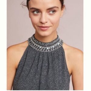 Virginia Anthropologie Jewel High Neck Top